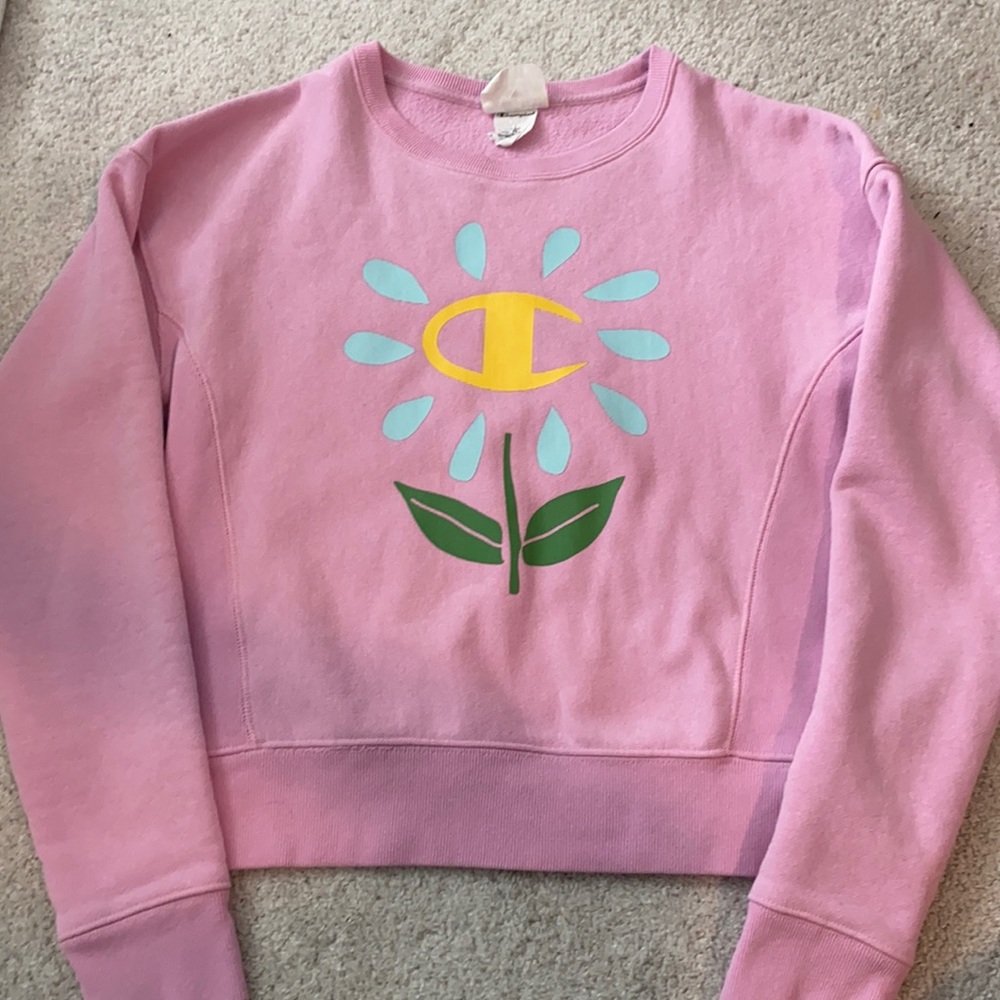 Women's Pink Champion X Susan Alexandra Uo Exclusive Flower Crew Neck
